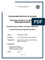 Clasificación reservas minerales según certeza