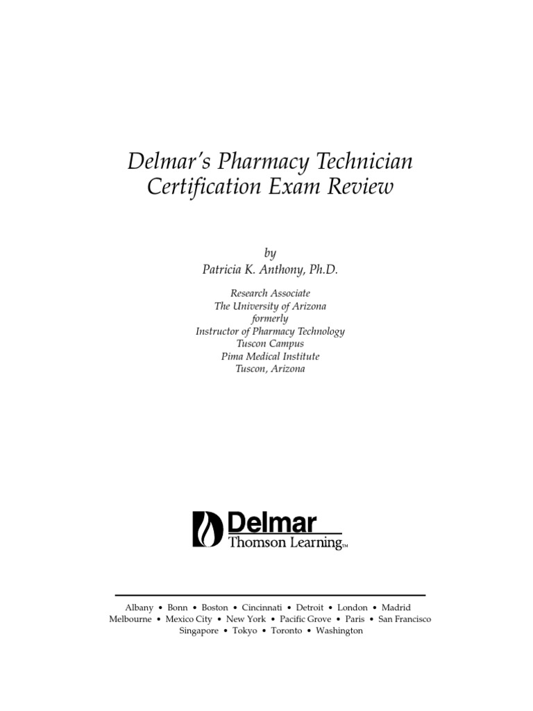 Pharmacy Technician Certification Exam Review | PDF | Medical Prescription | Pharmacy