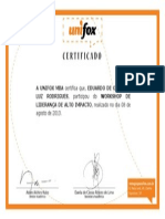 Certificado - Workshop de Liderança de Alto Impacto - UNIFOX