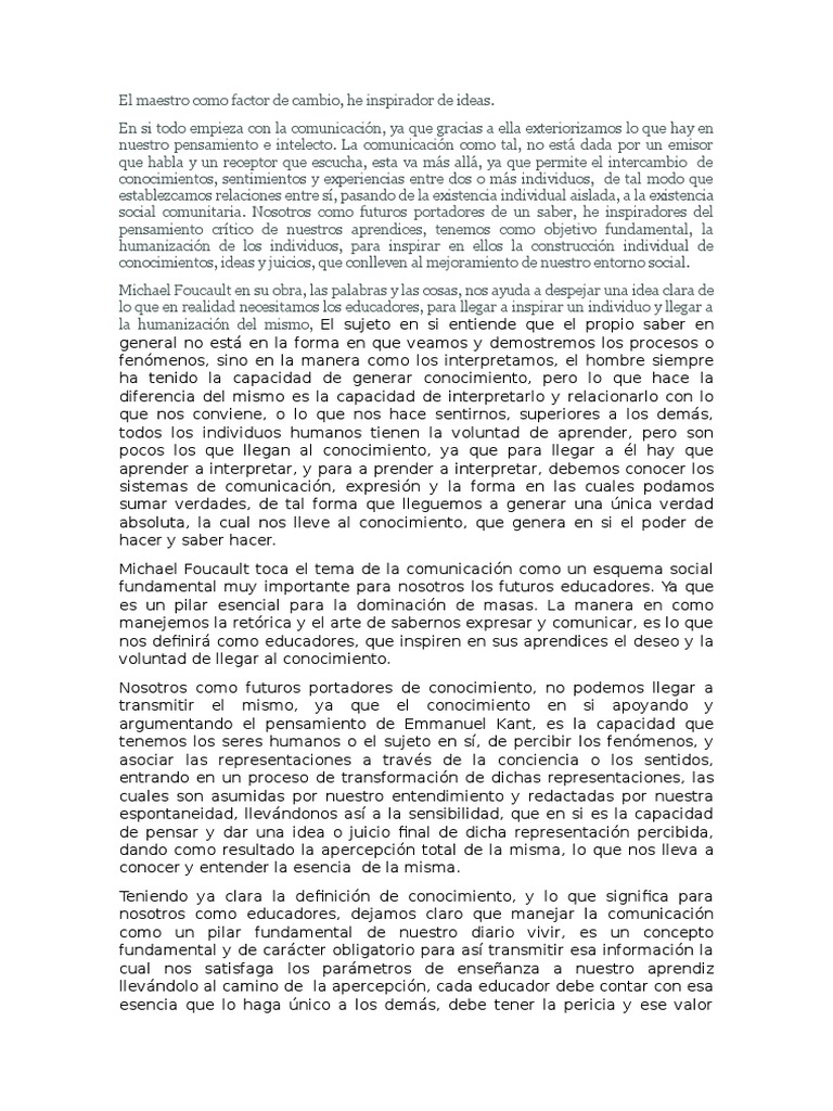 El Maestro Como Factor de Cambio | PDF | Conocimiento | Aprendizaje