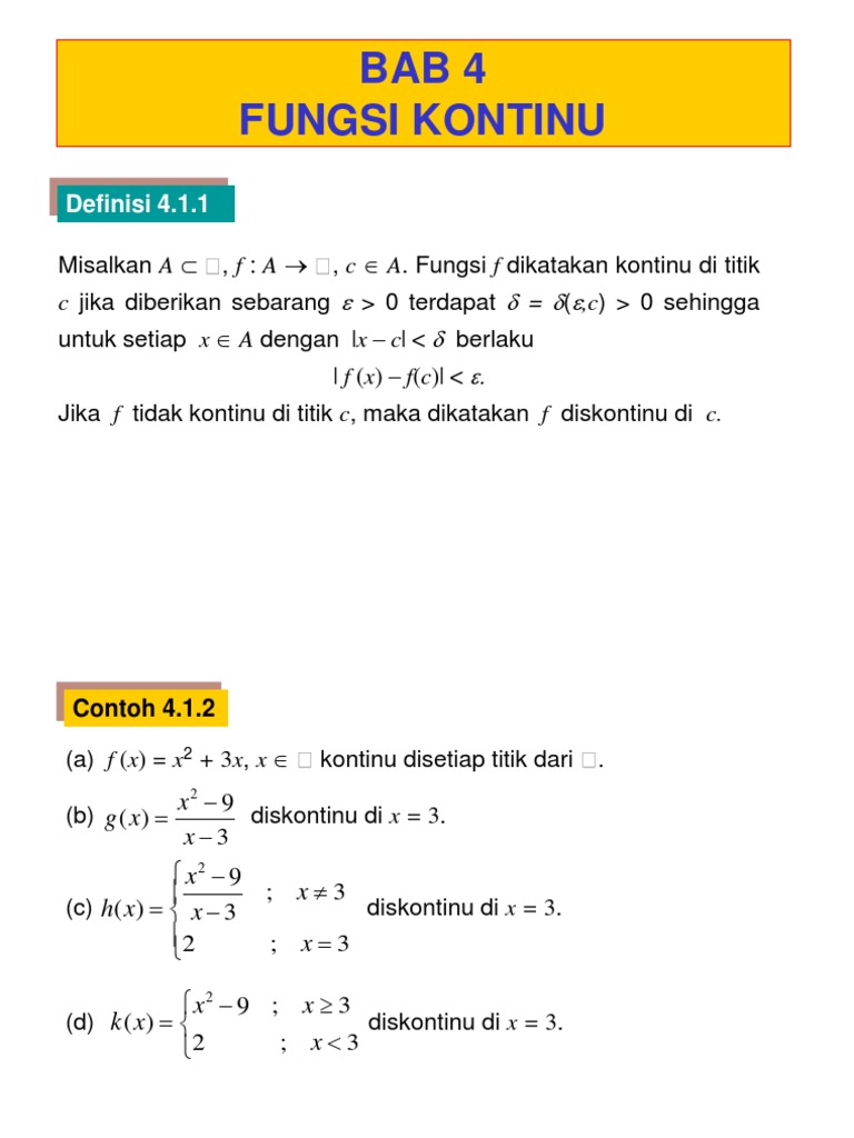 Analisis I Fungsi Kontinu