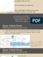 Águas Subterrâneas. Oscilações Induzidas no Lençol Freático