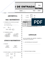 Examen de Entrada - Primaria