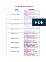 Jadwal Mata Pelajaran Kuliah Semester X