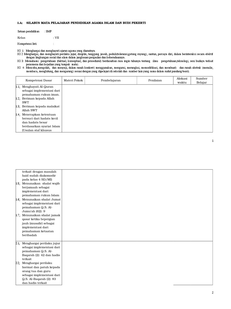 Silabus Smp Termutakhir