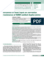 Influence of Heat Input On Corrosion Resistance of SAW Welded Duplex Joints