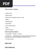 Fabrics Faults or Defects