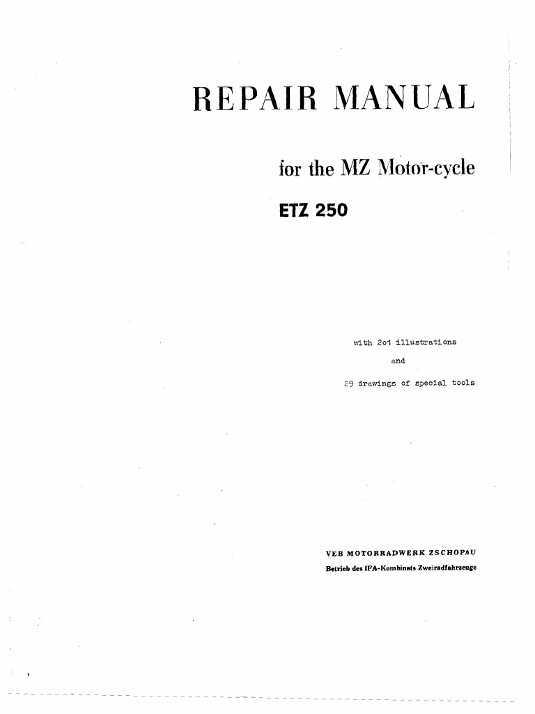 Mz Etz Manual 1981  Ignition System  Carburetor