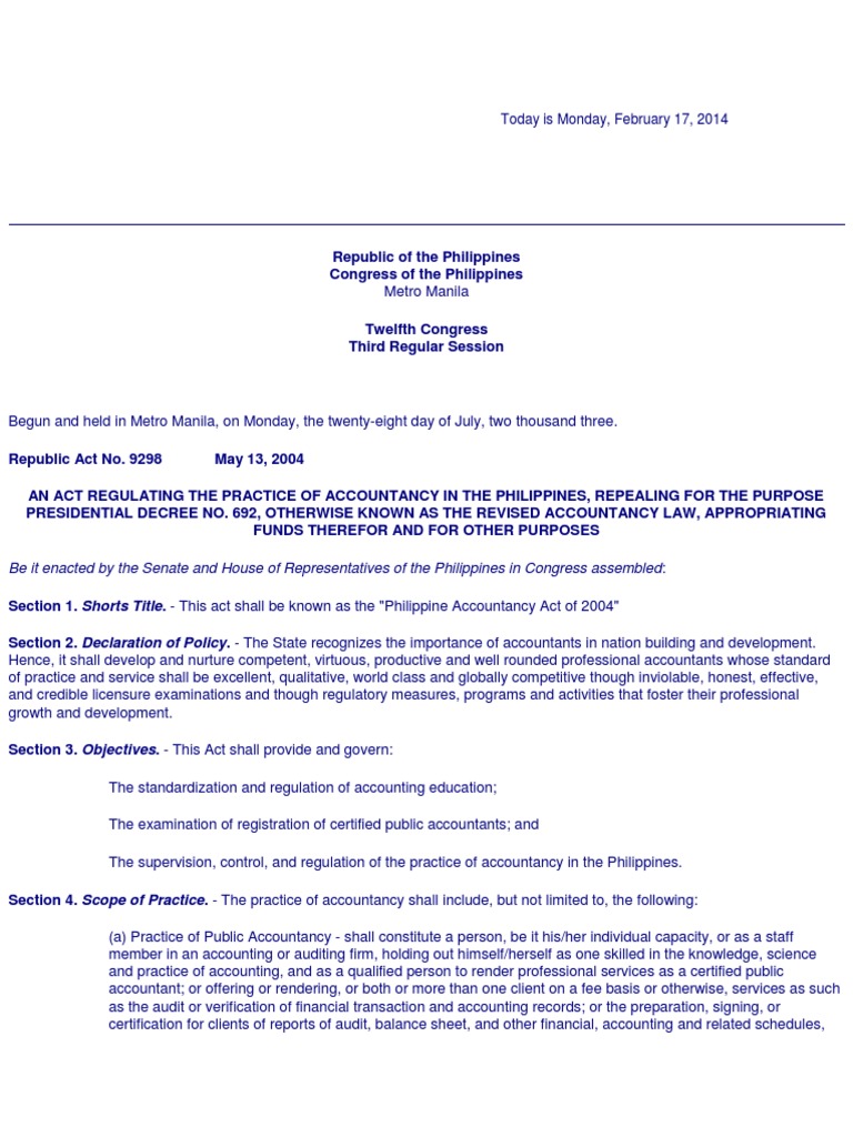 Ra 9298 | Download Free PDF | Accountant | Certified Public Accountant