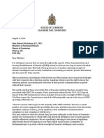 Liberal Letter To Minister of National Defence Re: CSEC