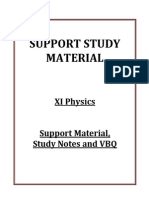 1161 XI Physics Support Material Study Notes and VBQ 2014 15