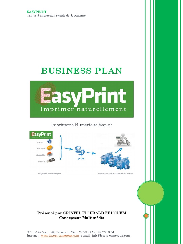 Business Plan Pdf Pdf Impression Cameroun