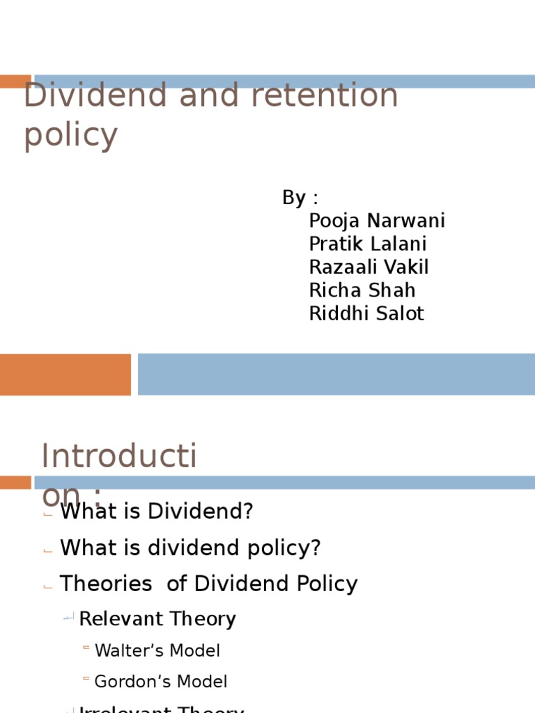 Dividend Policy Companies Dividend