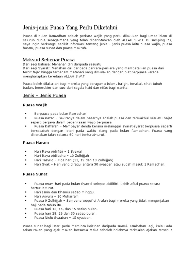 Jenis Puasa Pdf