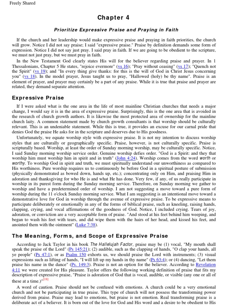 Prioritizing Expressive Praise in Worship | PDF | Lord's Prayer ...