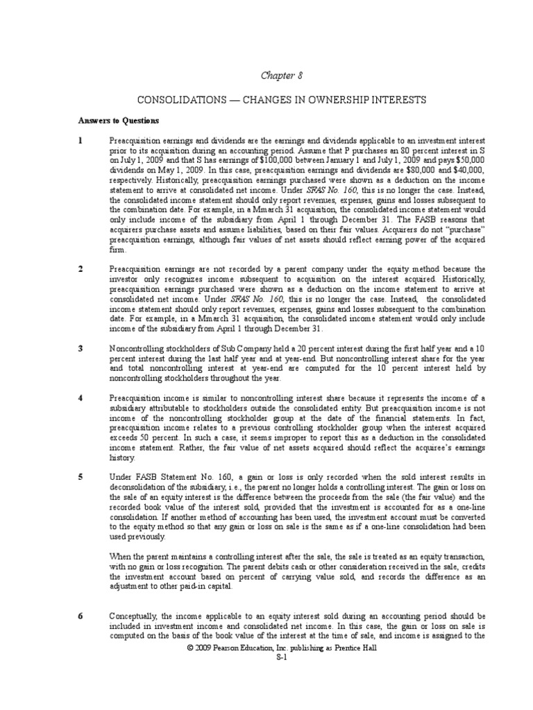 Advanced Accounting Hoyle 10th Edition Solutions Manual Chapter 3