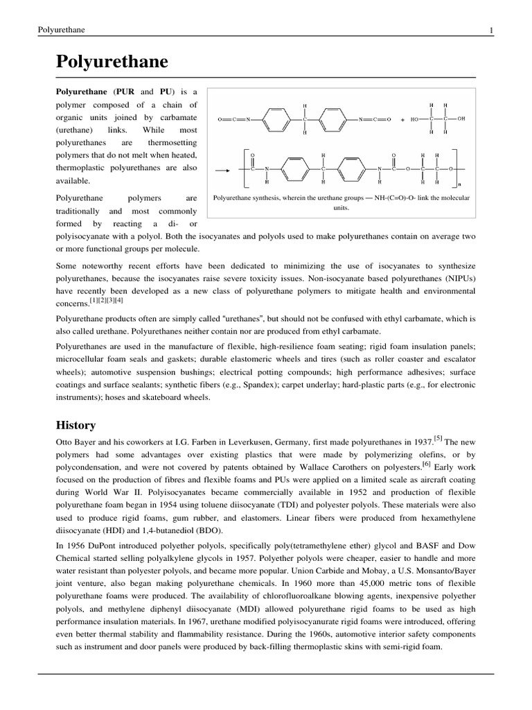Polyurethane Polyurethane Organic Chemistry