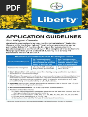 LibertyLink/Liberty - Canola | PDF | Herbicide | Weed