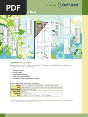 Craftmaster Green Door Brochure Wood Green Building