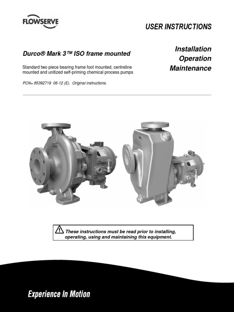 Durco Manuals Pump Transmission (Mechanics)