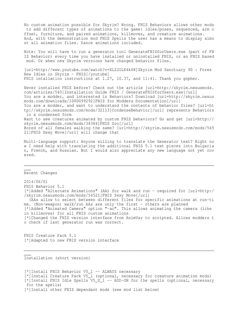 Generate fnis for users error 2023