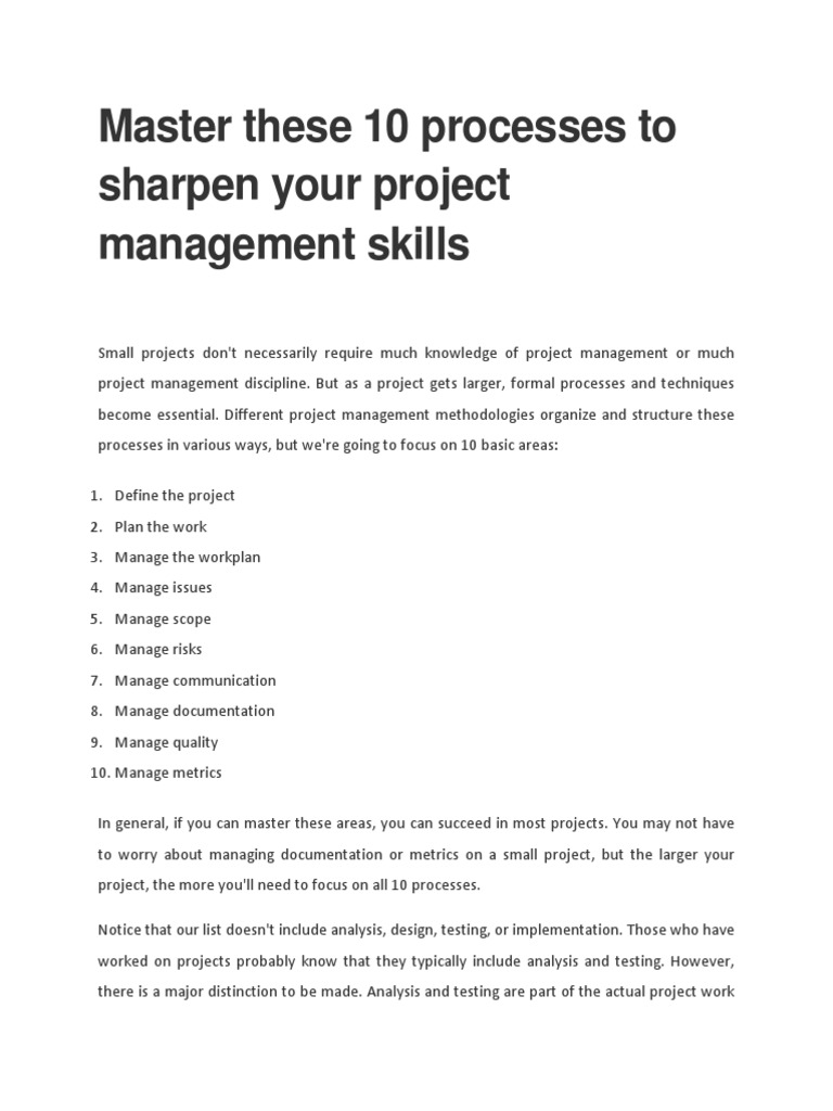 Master 10 Key Project Management Skills | PDF | Project Management | Risk