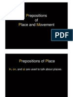 Prepositions Place and Movement