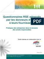ORSE-MEDEF - Guide Questionnaires RSE - Fevrier 2013