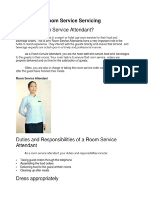 Room Attendant Servicing Tableware Cosmetics