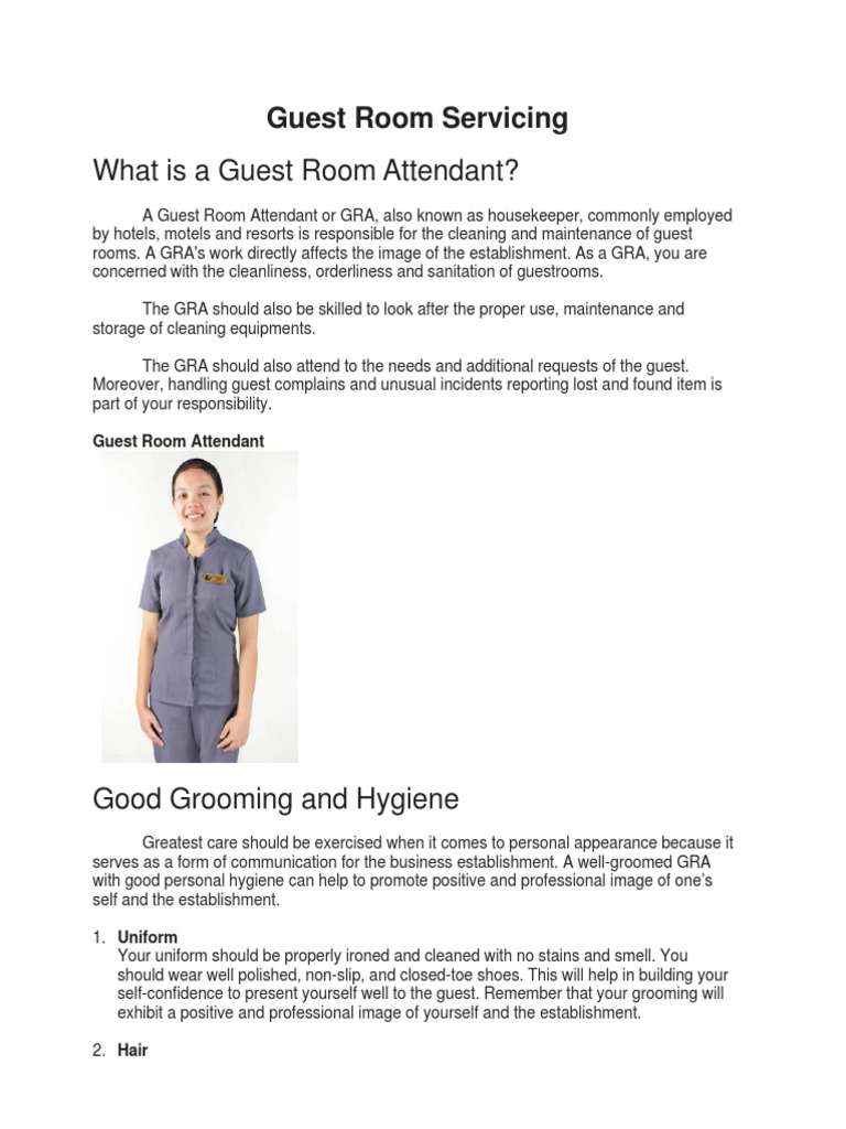 Guest Room Attendant Servicing.pdf Bed Housekeeping