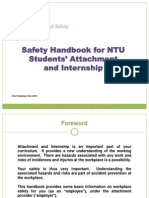 Safety Handbook For NTU Students' Attachment and Internship: First Published: Dec 2010
