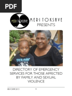 Meri Toksave Directory of Emergency Services For Those Affected by Family and Sexual Violence 2013