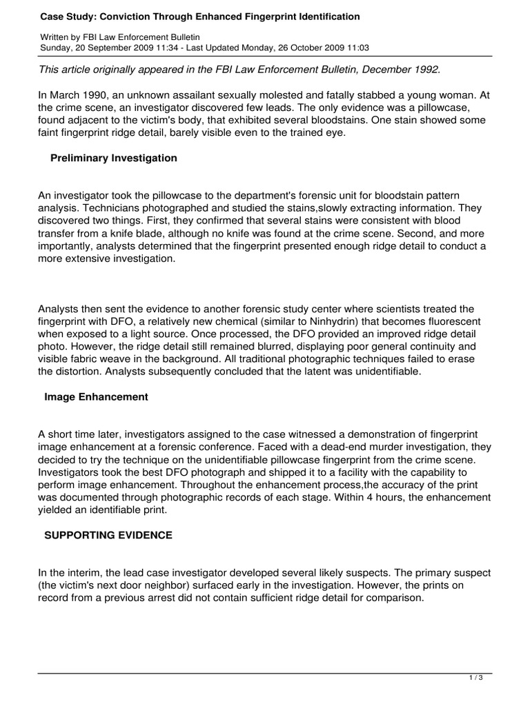 Fingerprinting case study image