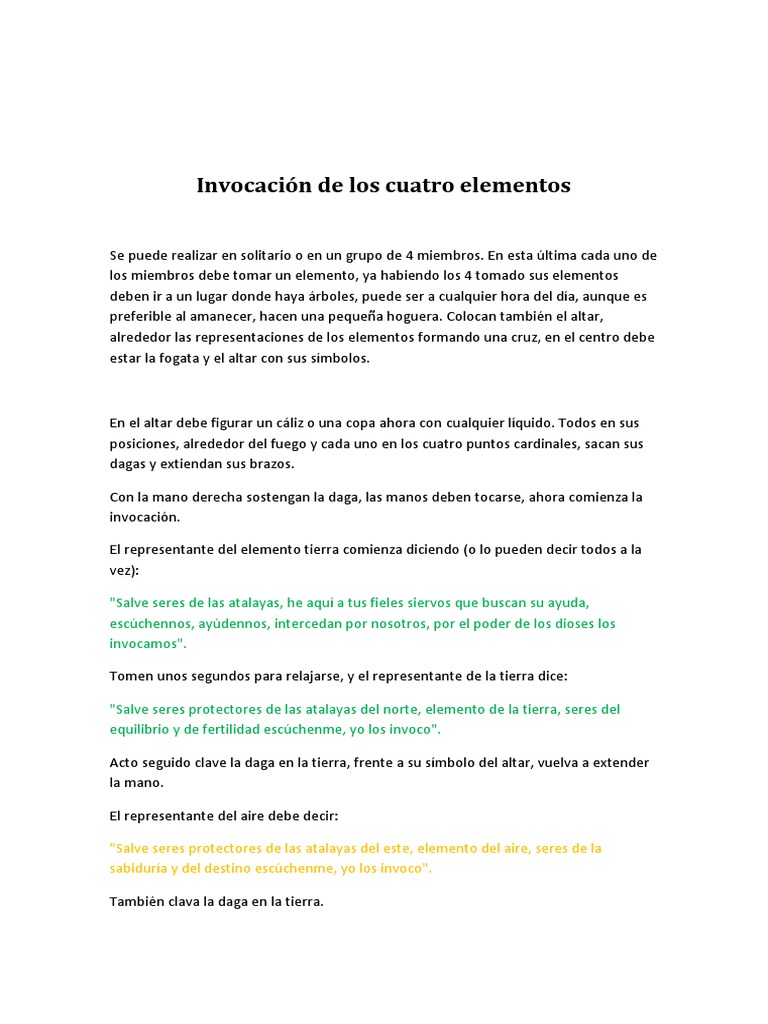 Invocación de los cuatro elementos: Un ritual para convocar a las ...