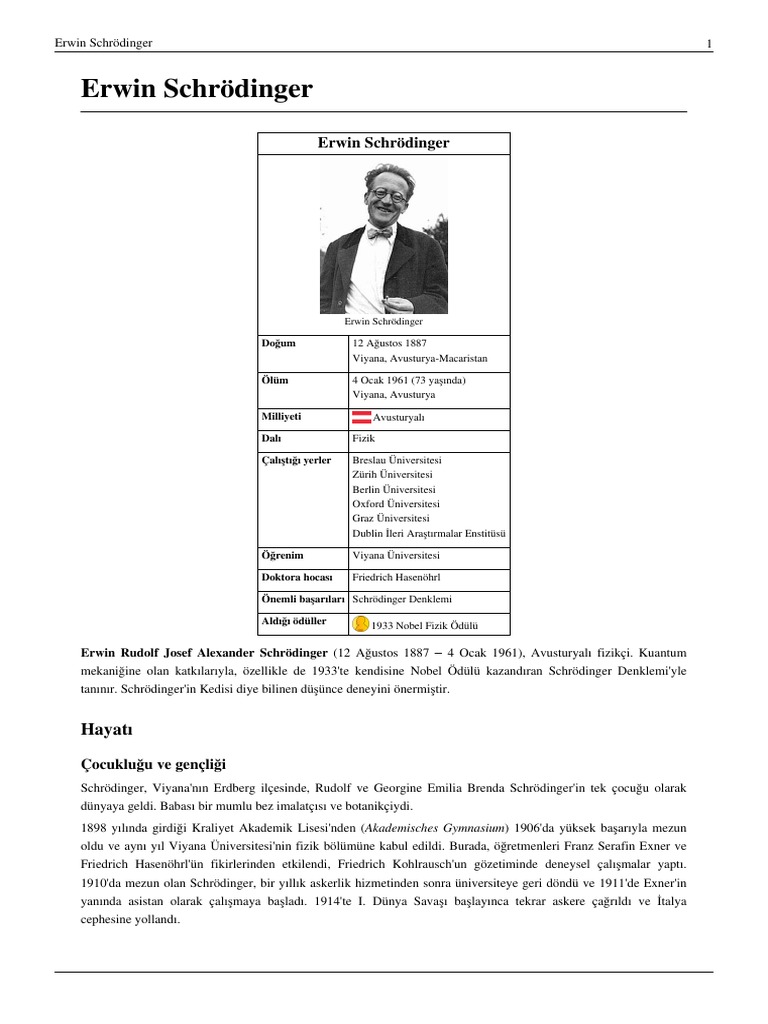 Erwin Schrödinger | PDF