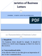 Characteristics of Business Letters