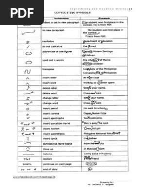 Copy Reading Symbols