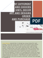 Many Different Options and Choices For Your Vinyl Decor Art and Designs Order and Purchase