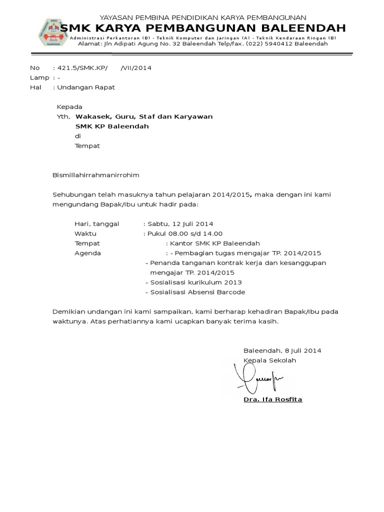 Surat Undangan Rapat Gurudoc