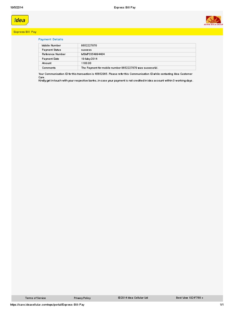 Successful Express Bill Payment Confirmation | PDF | Business