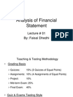 Analysis of Financial Statement Lec - 0 01