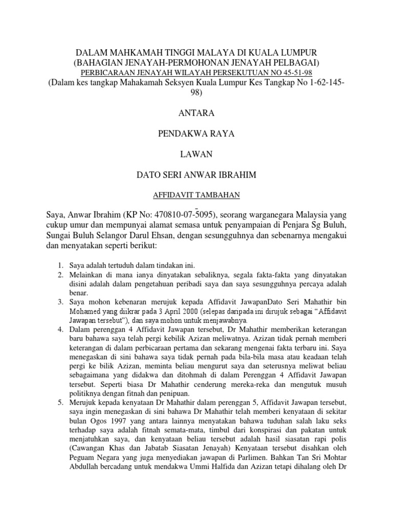 Afidavit Tambahan Pdf