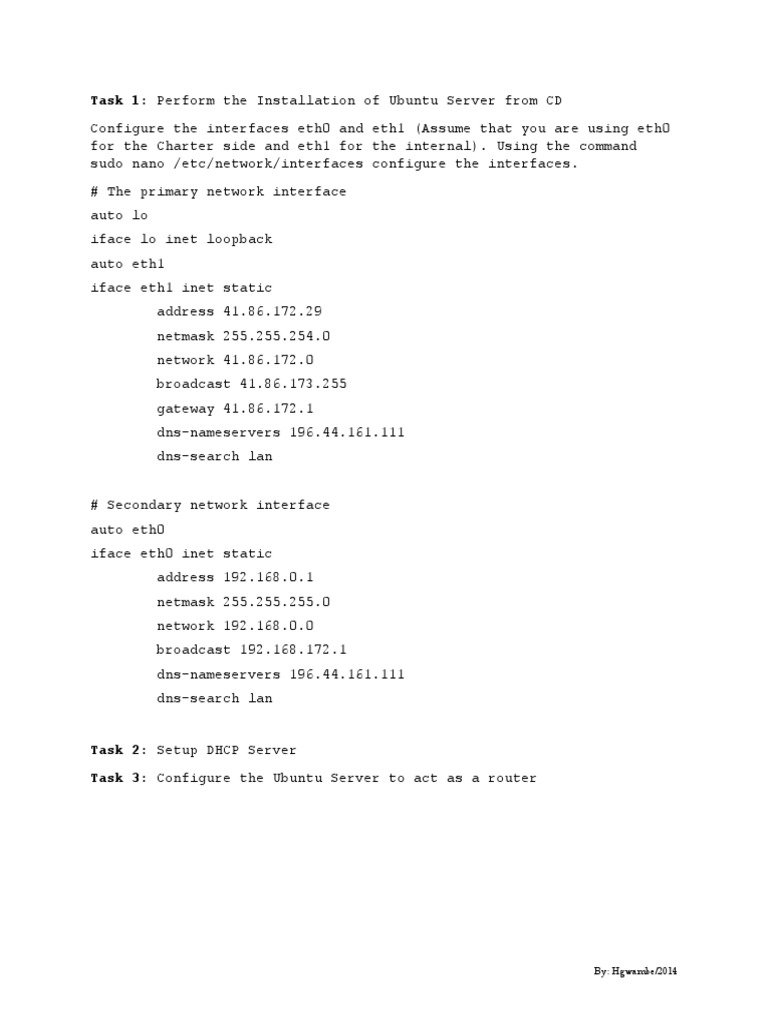 Ubuntu Server Network Configuration Guide | PDF | Home & Garden | Computers