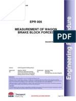 EPR 005 Measurement of Wagon Brake Block Forces: Engineering Procedure Rolling Stock