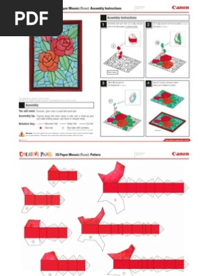Paper Mosaic Rose e a4