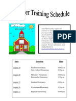 volunteer training schedule 2014-2015