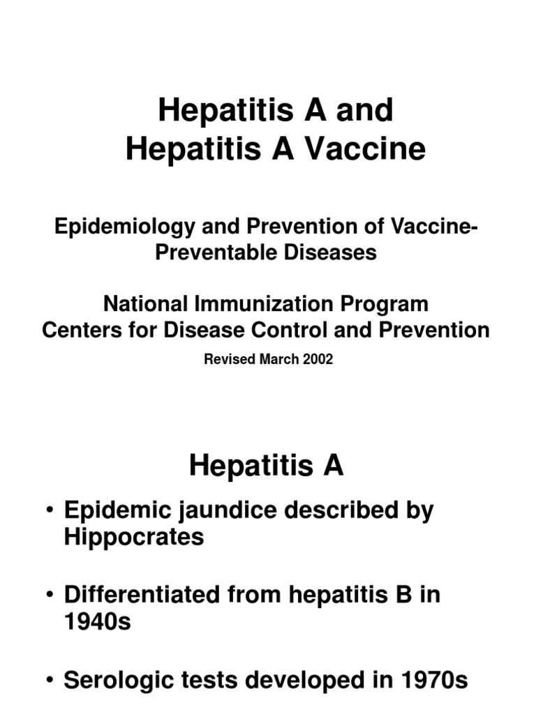 Hepatitis A and Hepatitis A Vaccine | PDF | Hepatitis | Viral Diseases