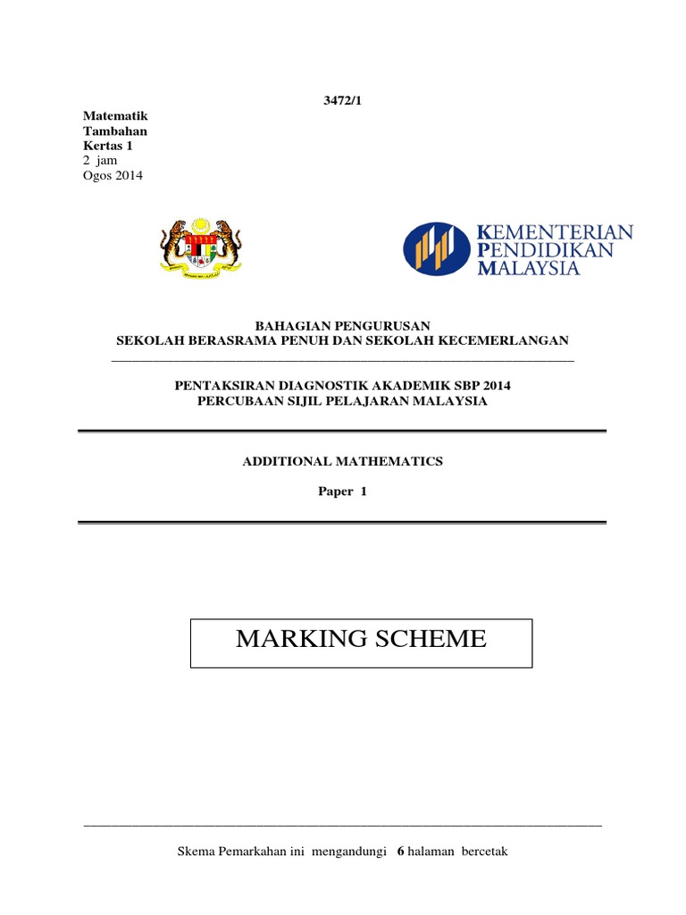 SKEMA K1 Trial SBP SPM 2014 ADD MATH
