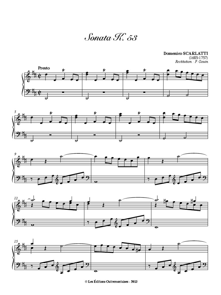 Scarlatti K 53 Des Sports