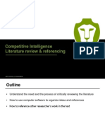 Competitive Intelligence Literature Review & Referencing: BPP Business School BPP Business School BPP School of Business